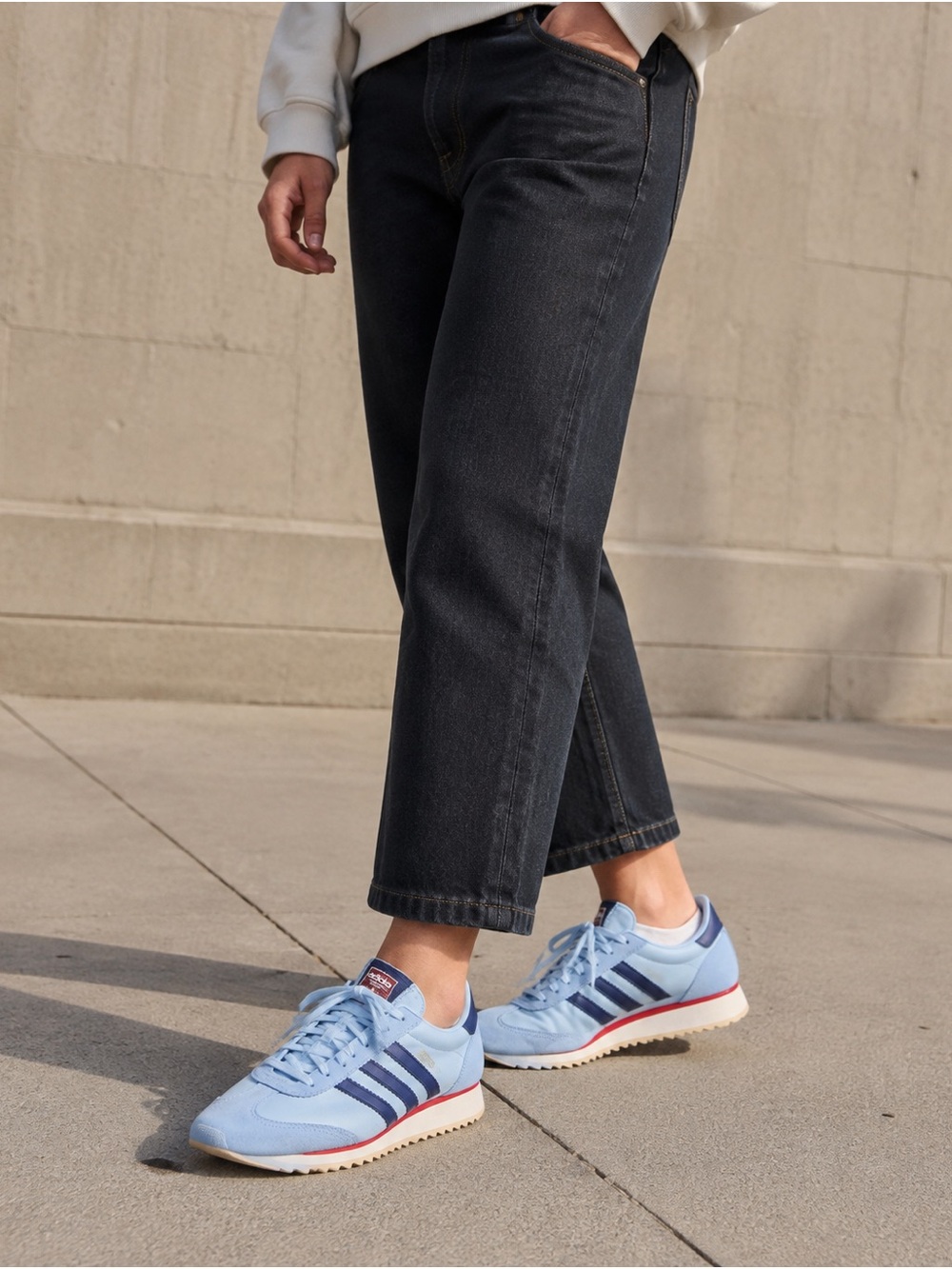 Adidas SL 72 RS Light Blue Navy Red Sneakers Menโs 6 Womenโs 7 New